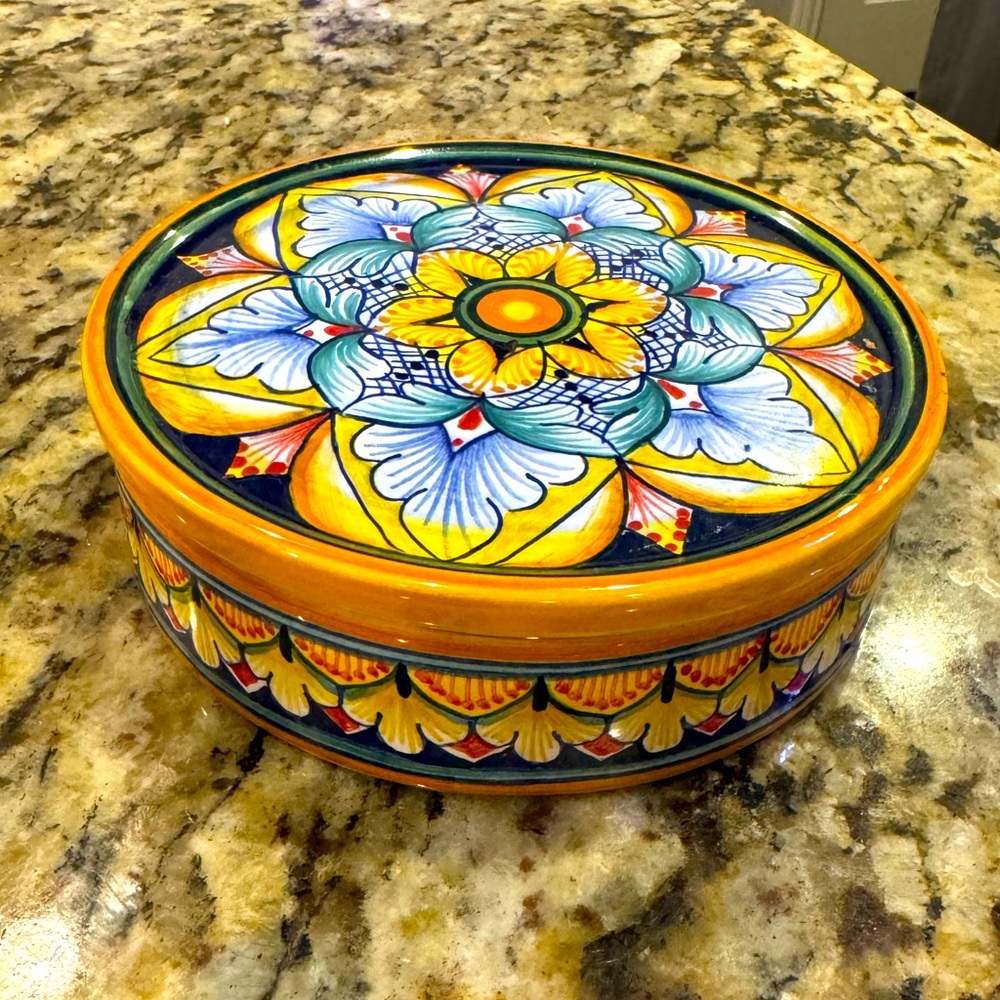 ~DERUTA~ Italian Geometrico Trinket COVERED BOX Gialletti Giulio SIGNED